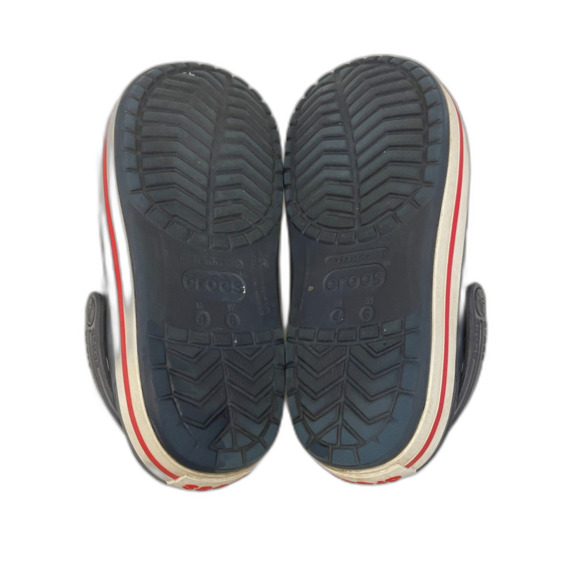 Adult Unisex Navy Crocs Clogs with White & Red Accents on Sole Size 6W / 4M - Picture 8 of 15
